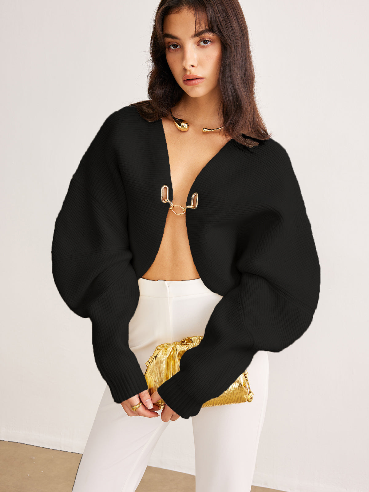 Sheepskin Legs Metal Arm Cardigan