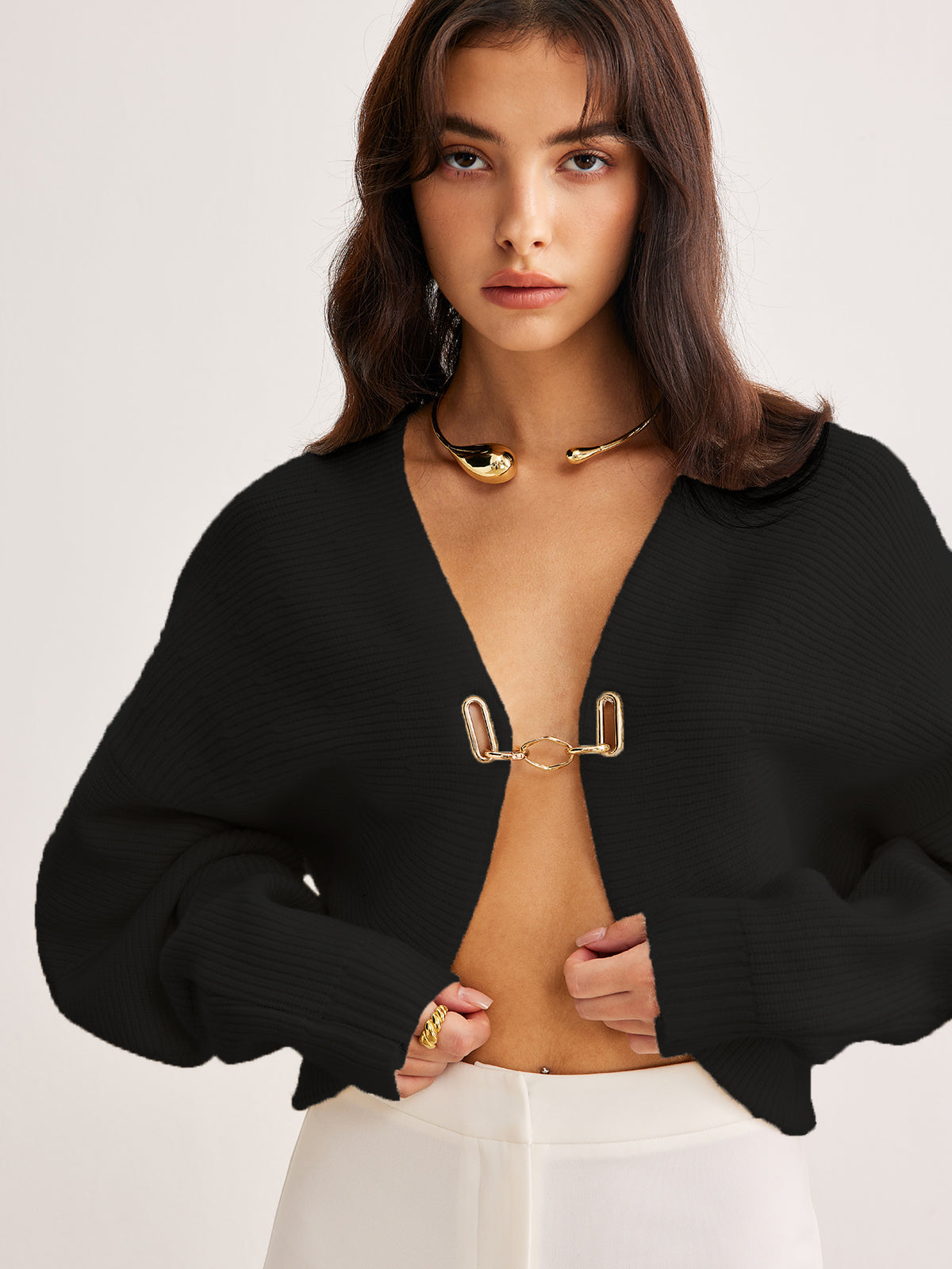 Sheepskin Legs Metal Arm Cardigan