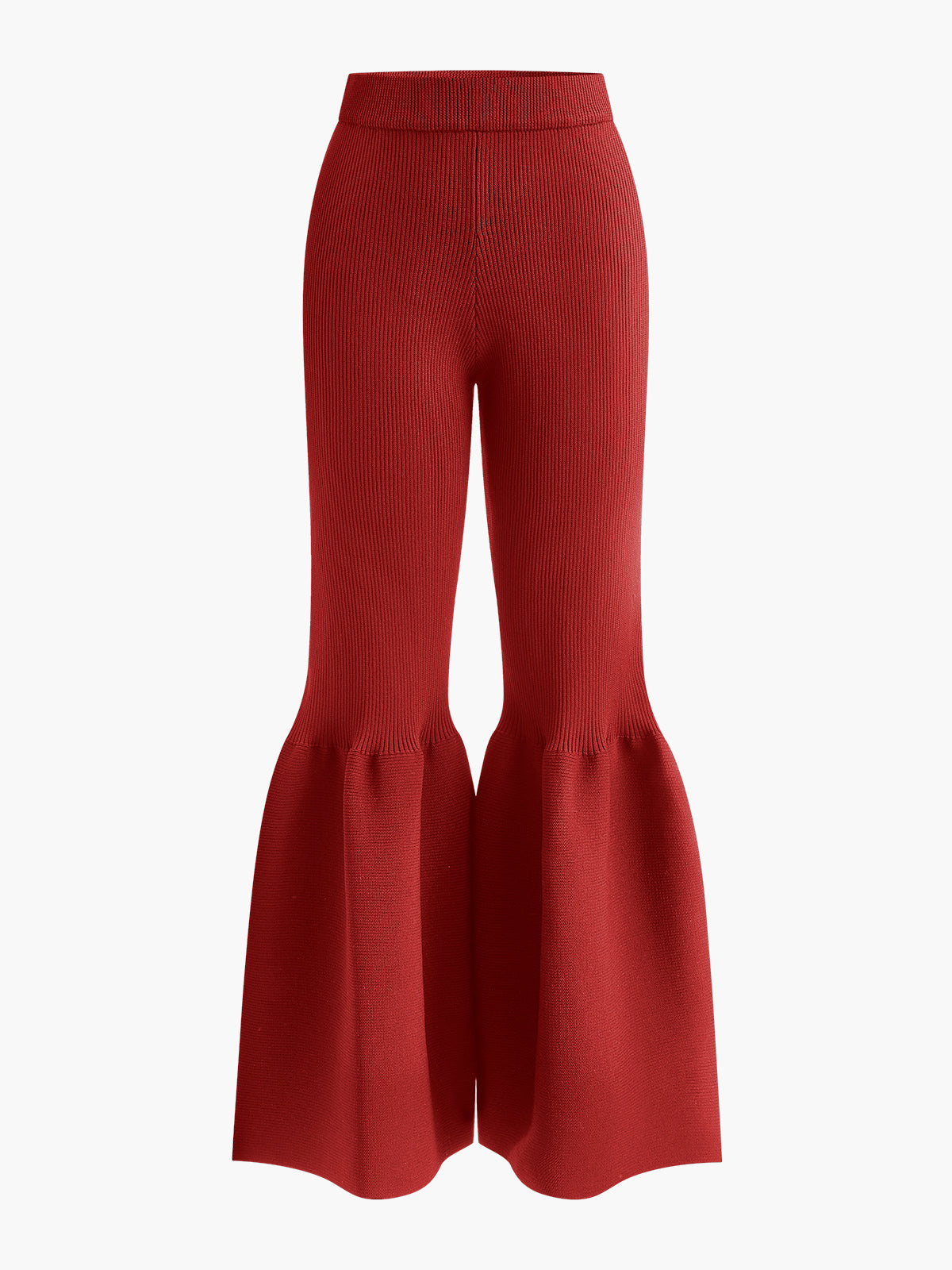 Strickhose mit Rüschendetail und mittelhohem Bund 