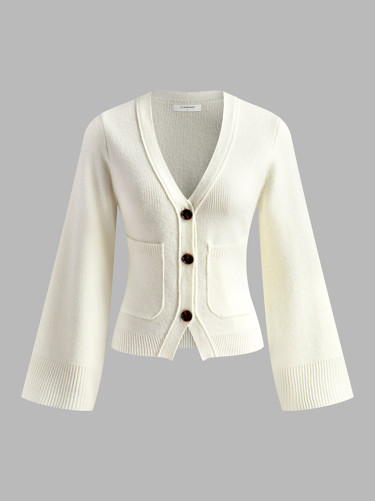 Cardigan mit V-Ausschnitt, Schlitz und Knöpfen