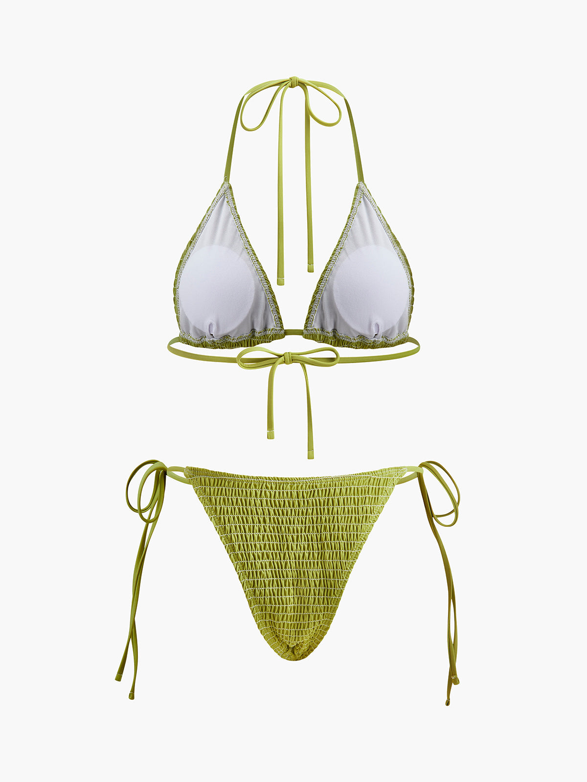 Lace-up Strappy Tuxedo-Style Triangle Bikini