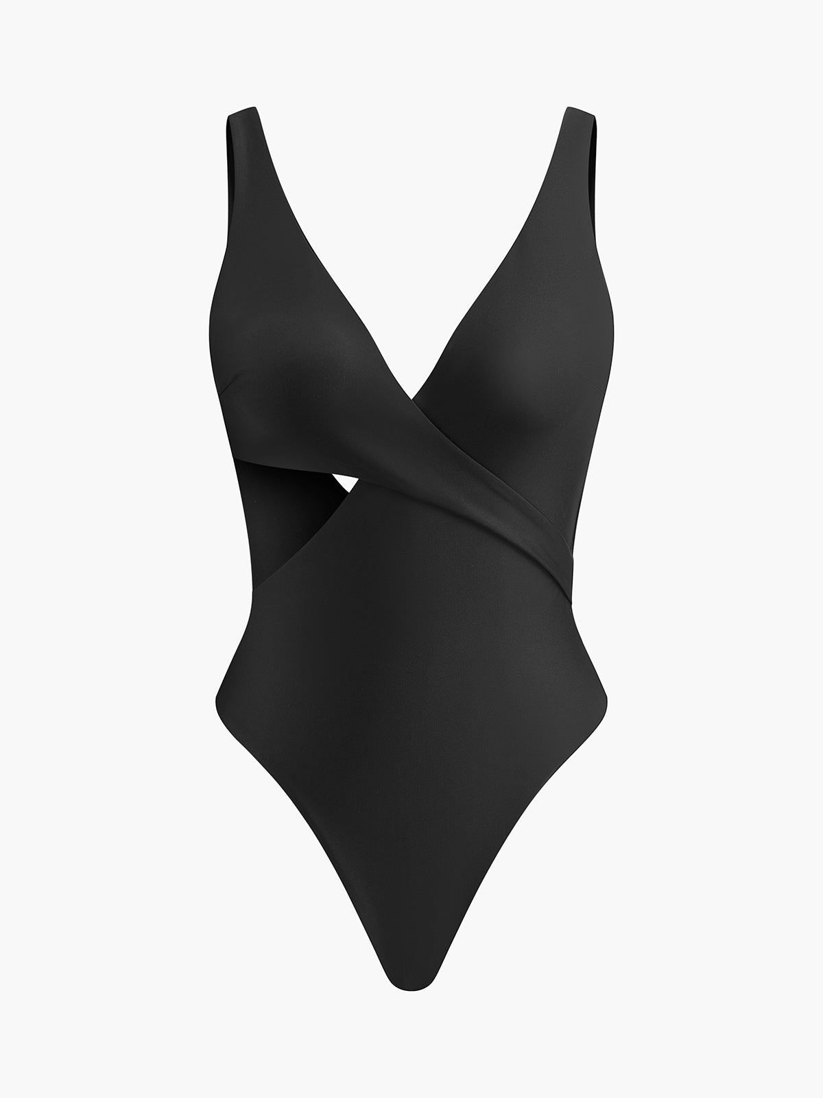 V-Neck Crossover One-Piece Swimsuit