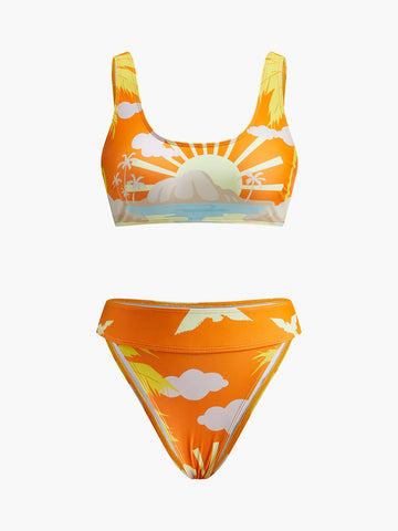 Tropikal Baskılı Bikini Takımı