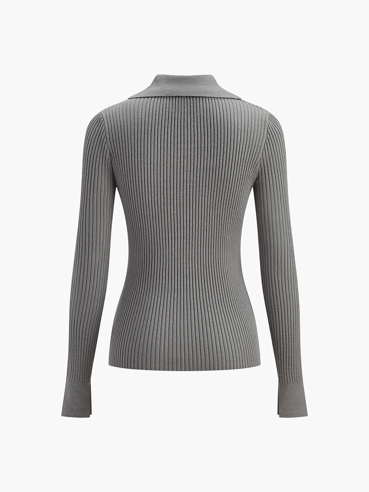 Dünne Strickjacke mit Rippkragen