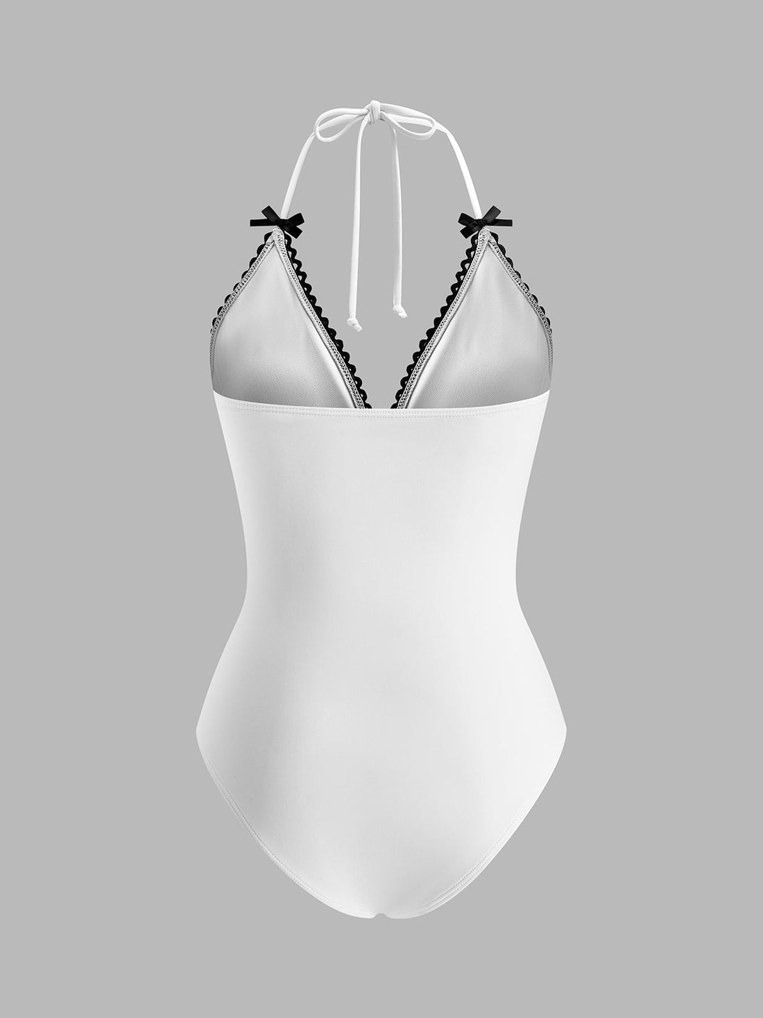 Swimsuit with Bow Detail and Back Tie