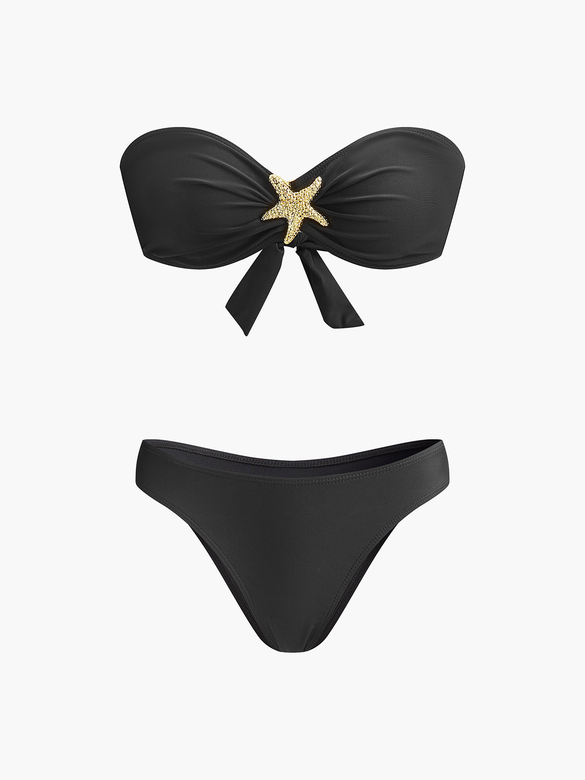 Starfish Detail Bandeau Bikini with Mesh Skirt
