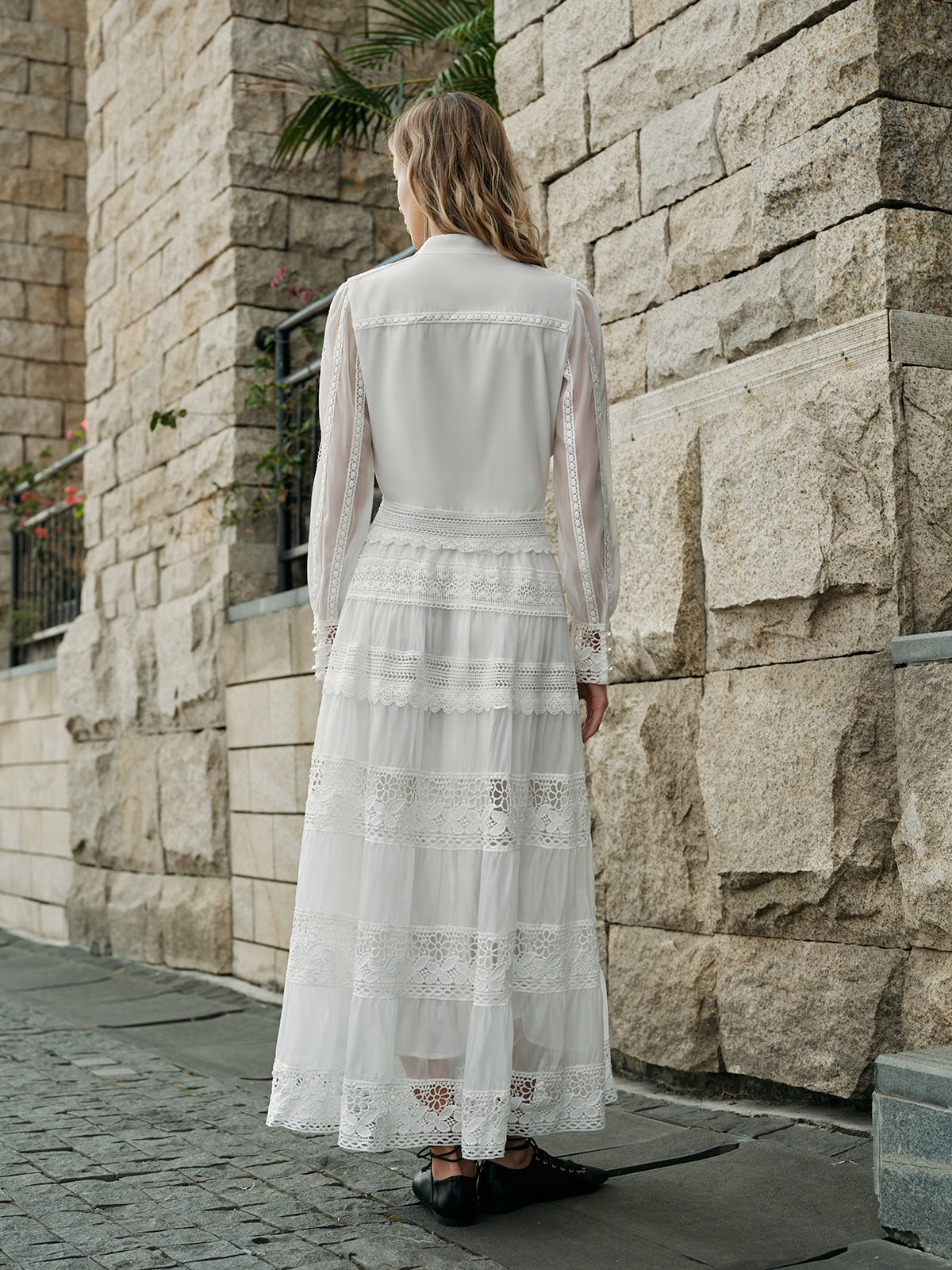 Lace Detail Layered Skirt Set 