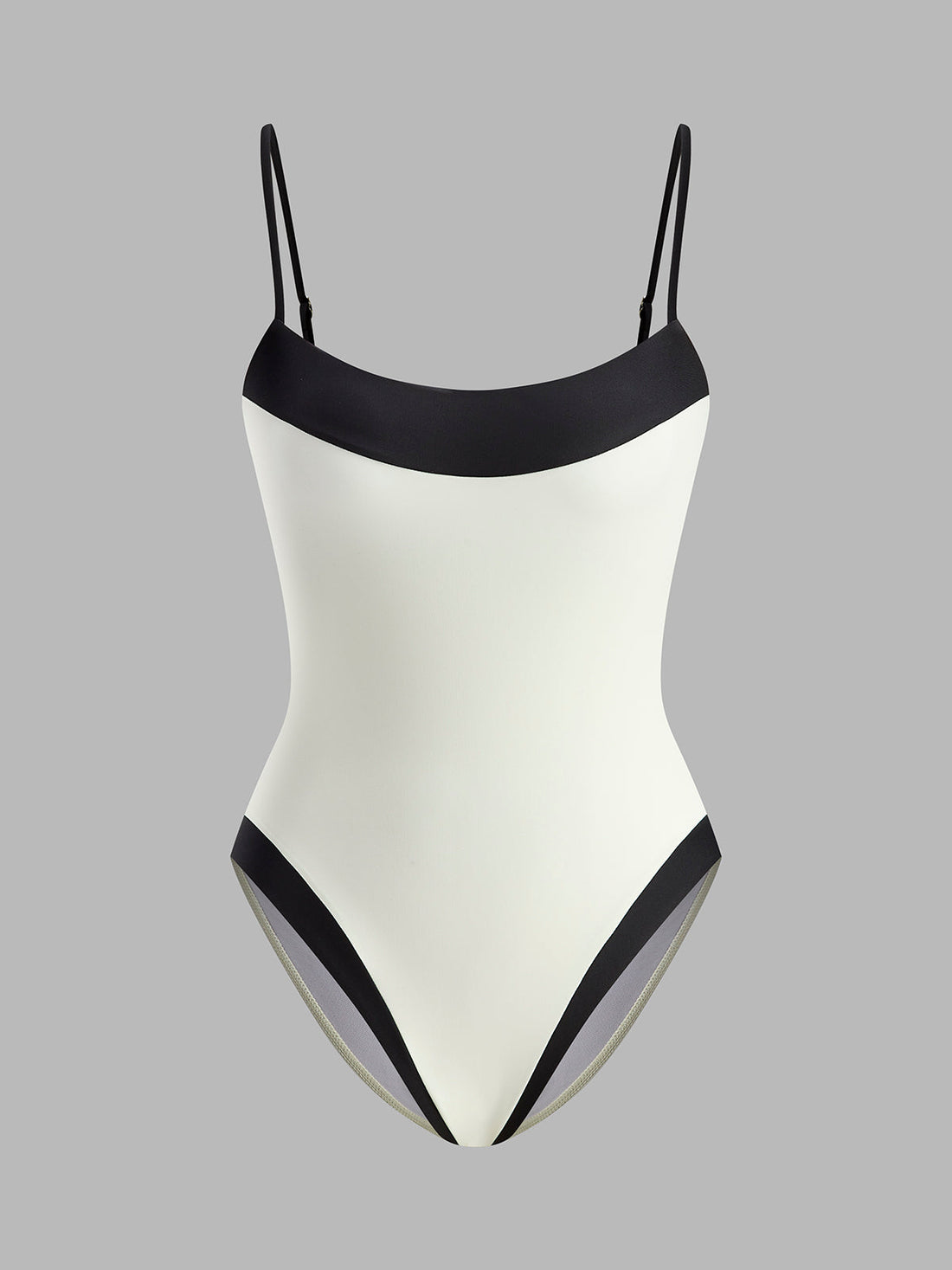 Contrast Trim Thin Strap One-Piece Swimsuit