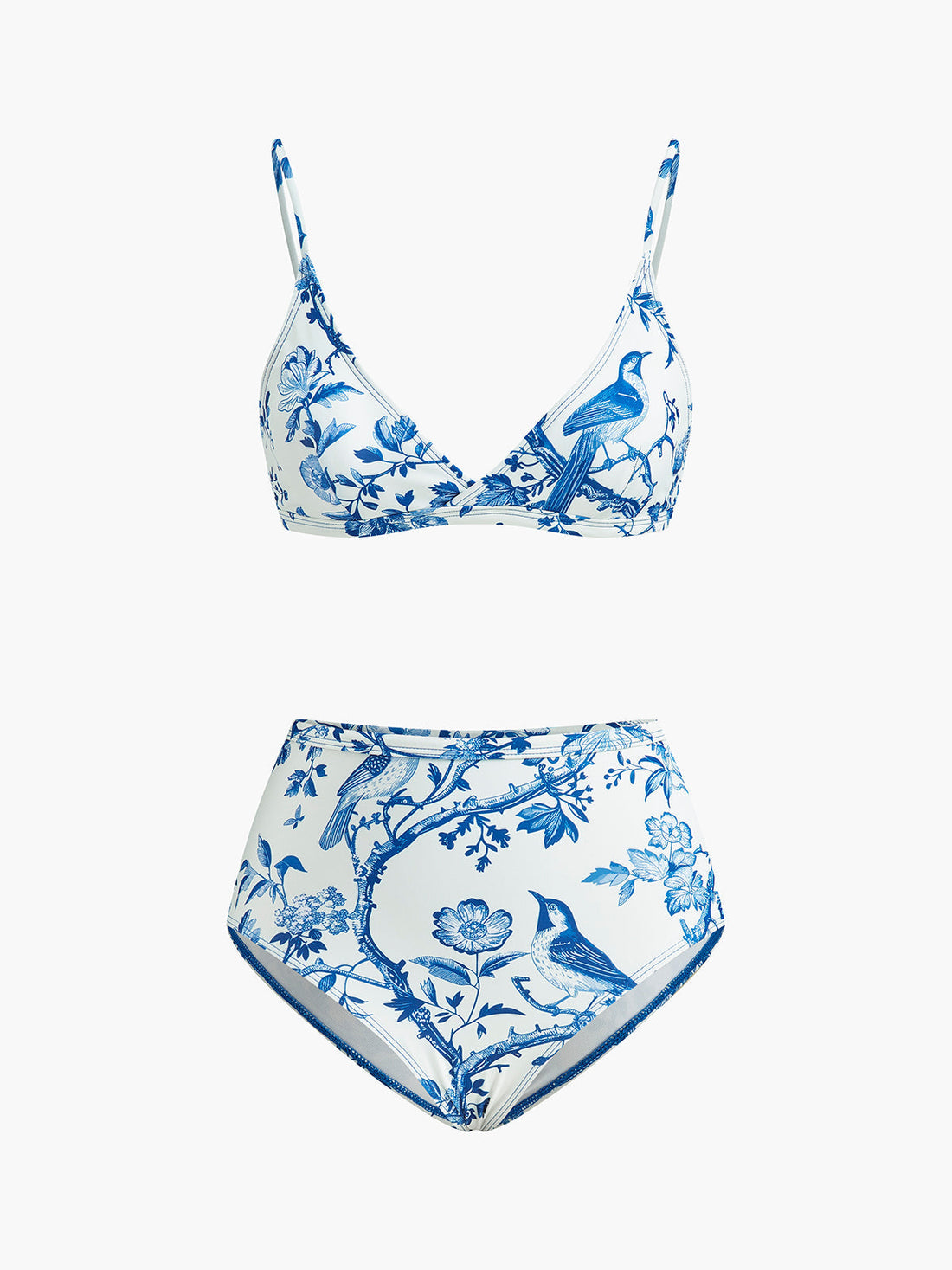 Bedrucktes Bikini-Set mit hohem Bund
