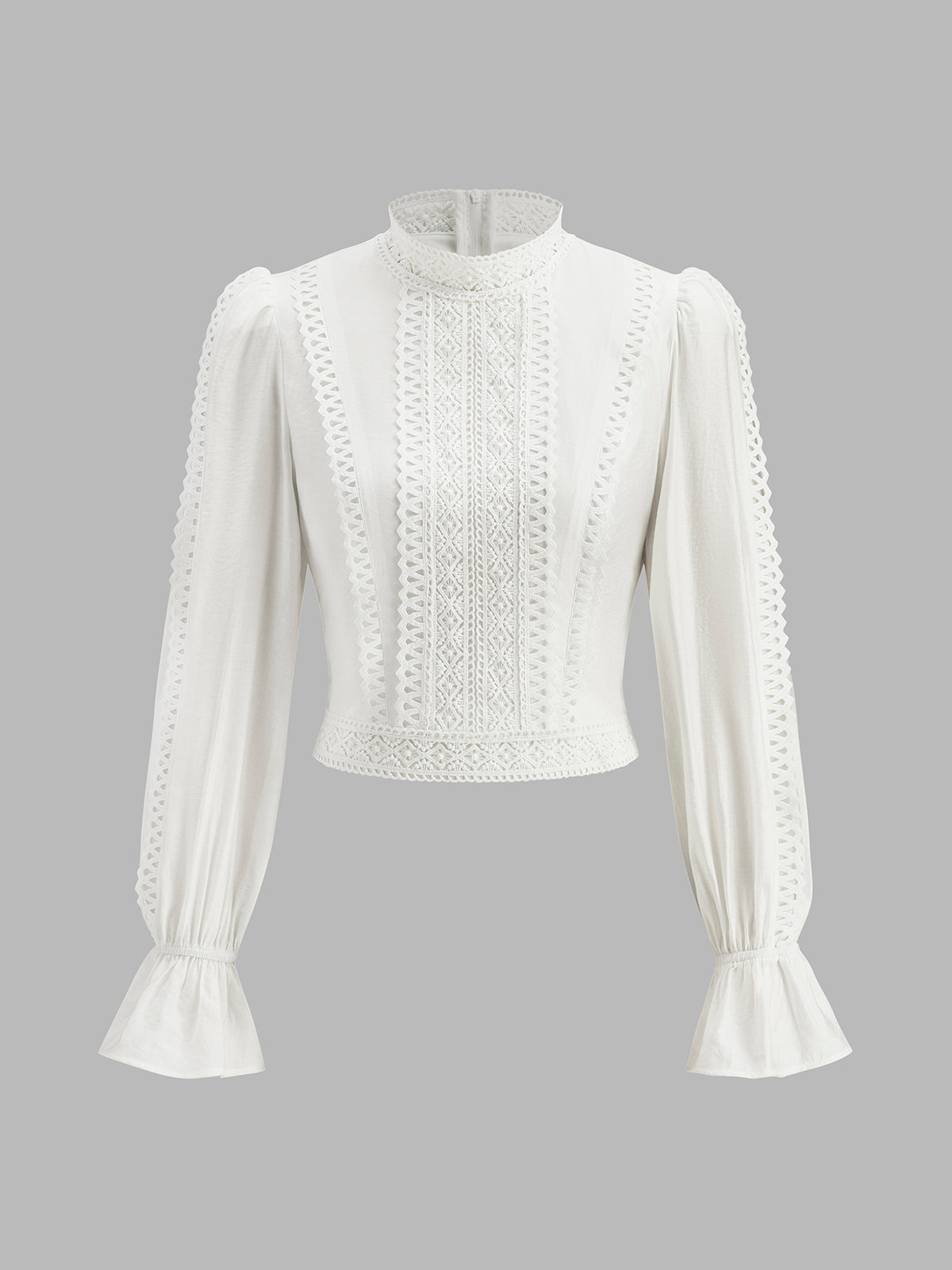High Neck Puff Sleeve Blouse