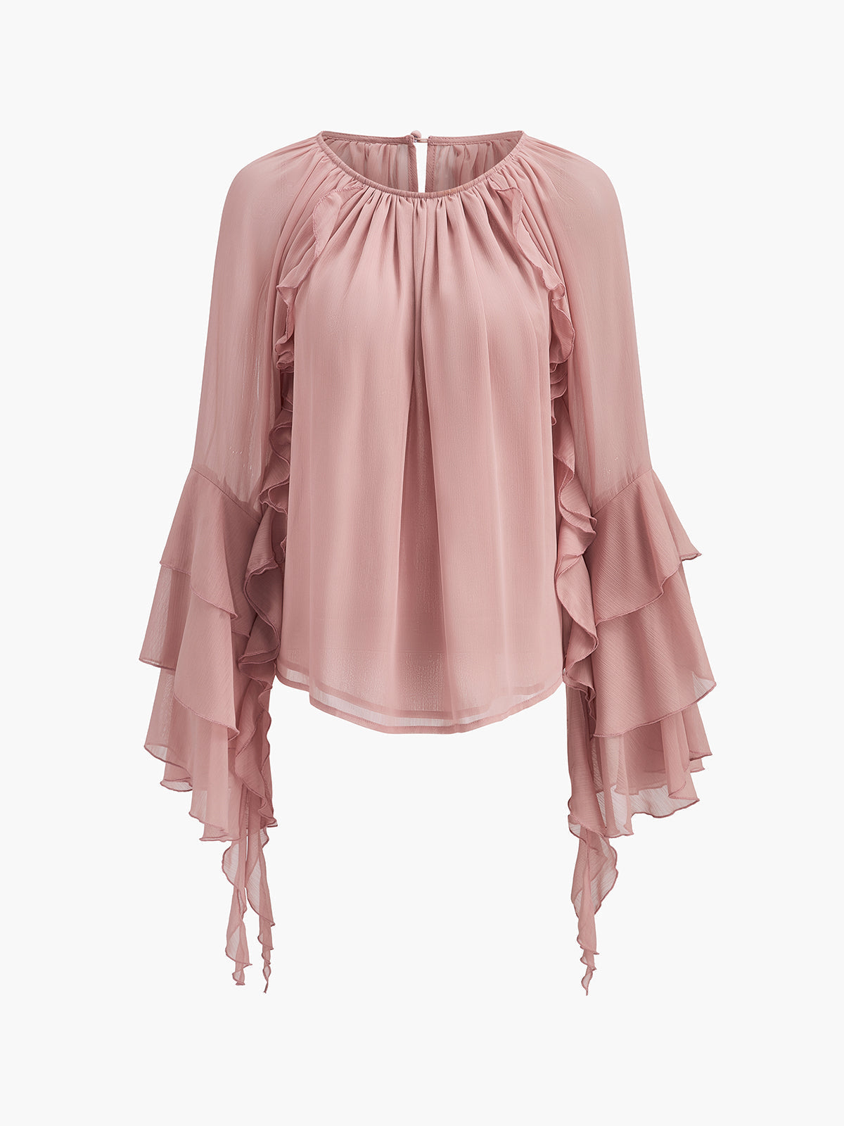 Chiffon Ruffled Sleeved Blouse