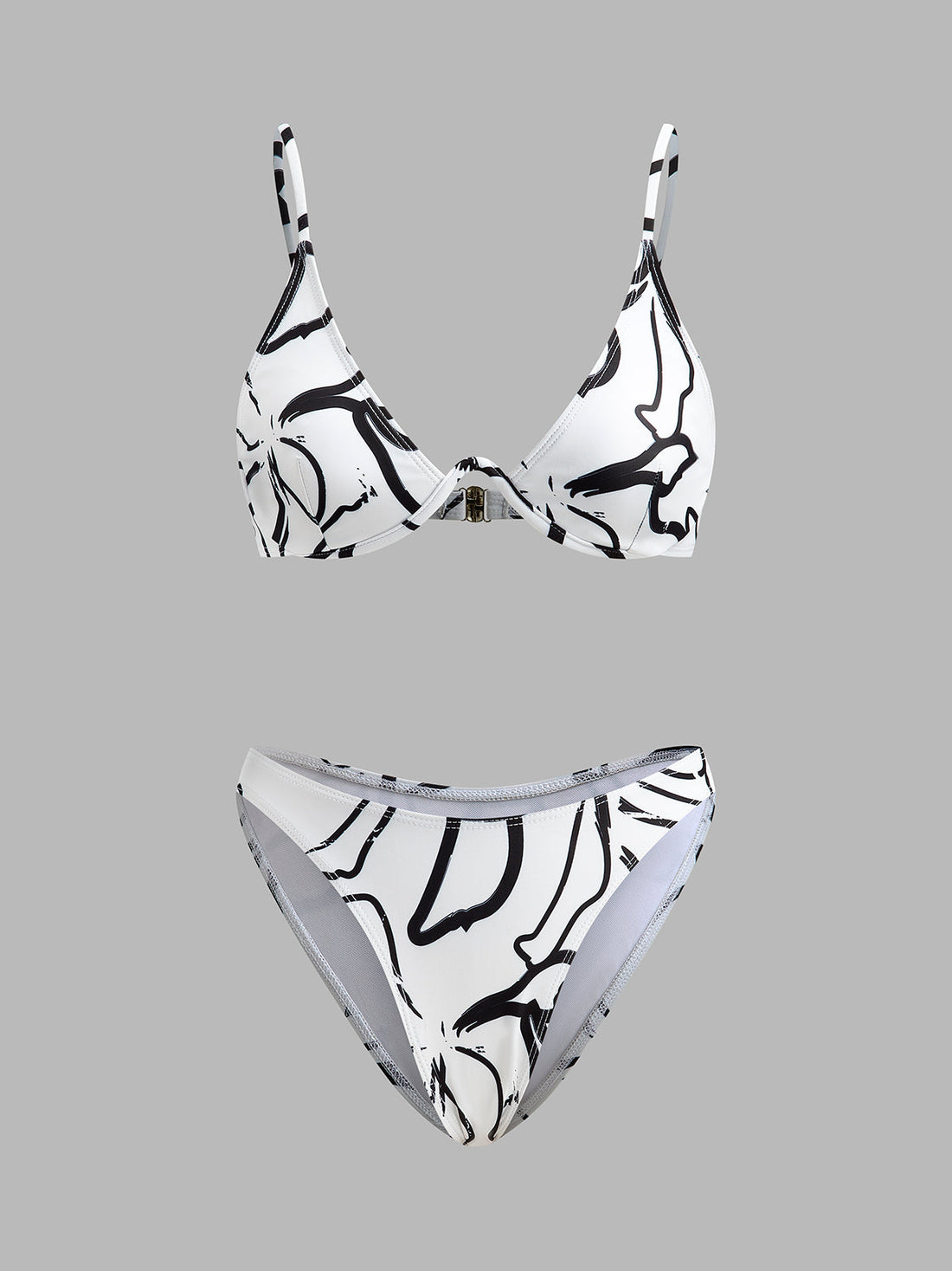 Bikini-Set mit abstraktem Dreiecksmuster