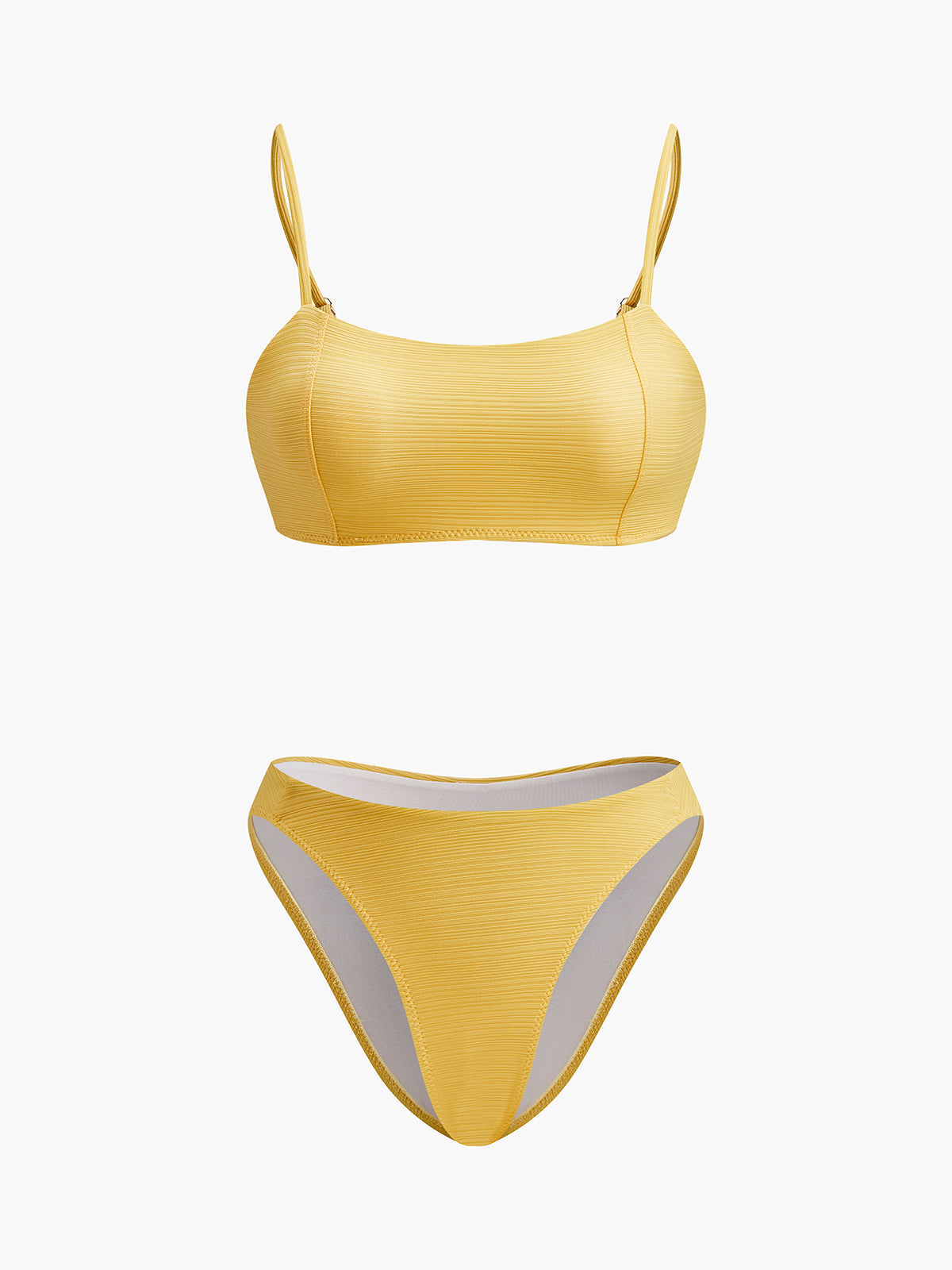 Bikini-Set mit strukturierter Oberfläche und Rundhalsausschnitt