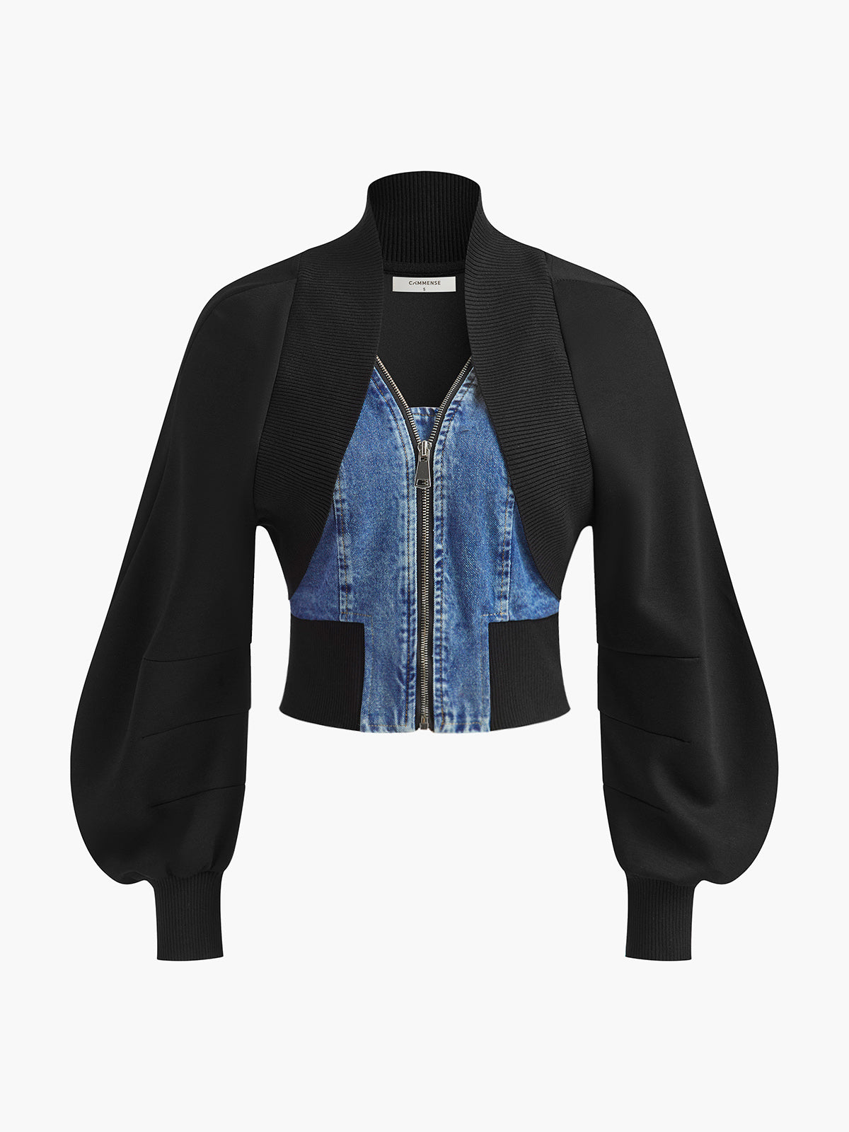 Jeansjacke mit Puffärmeln, schmal geschnitten