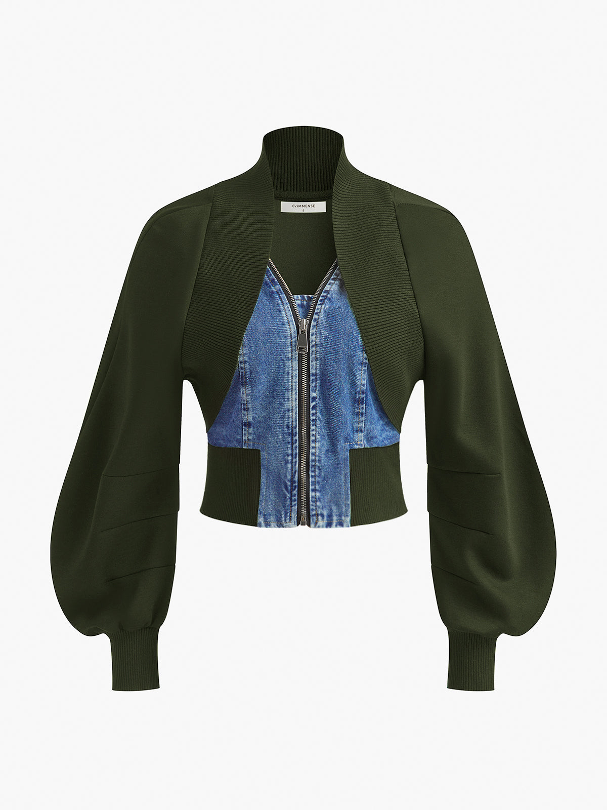 Jeansjacke mit Puffärmeln, schmal geschnitten