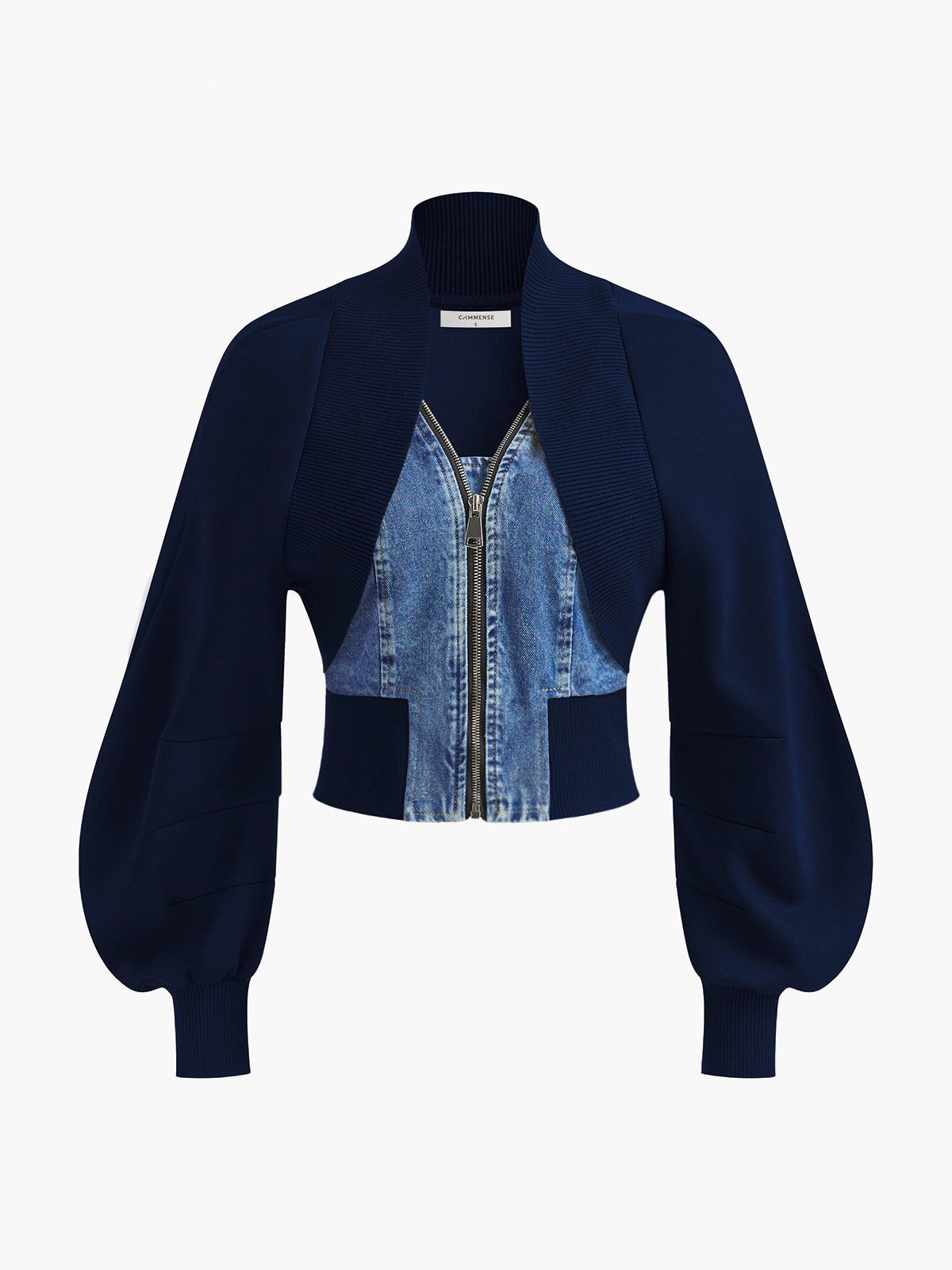 Jeansjacke mit Puffärmeln, schmal geschnitten