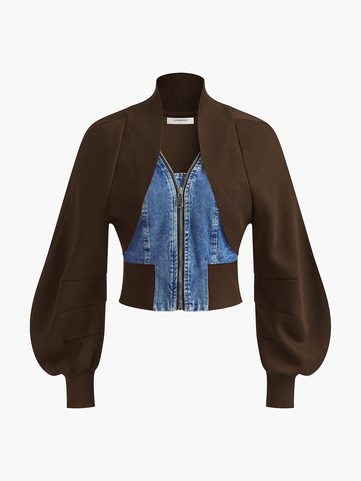 Jeansjacke mit Puffärmeln, schmal geschnitten