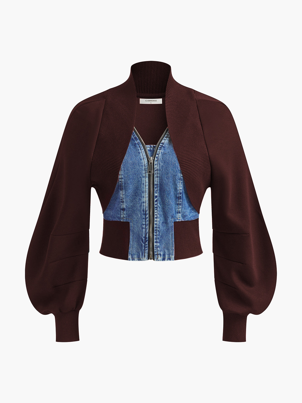 Jeansjacke mit Puffärmeln, schmal geschnitten