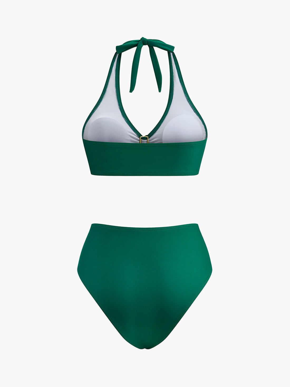 Bikini-Set mit Haltertop und Metallblumen-Detail