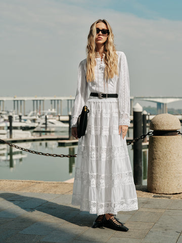 Lace Detail Layered Skirt Set 