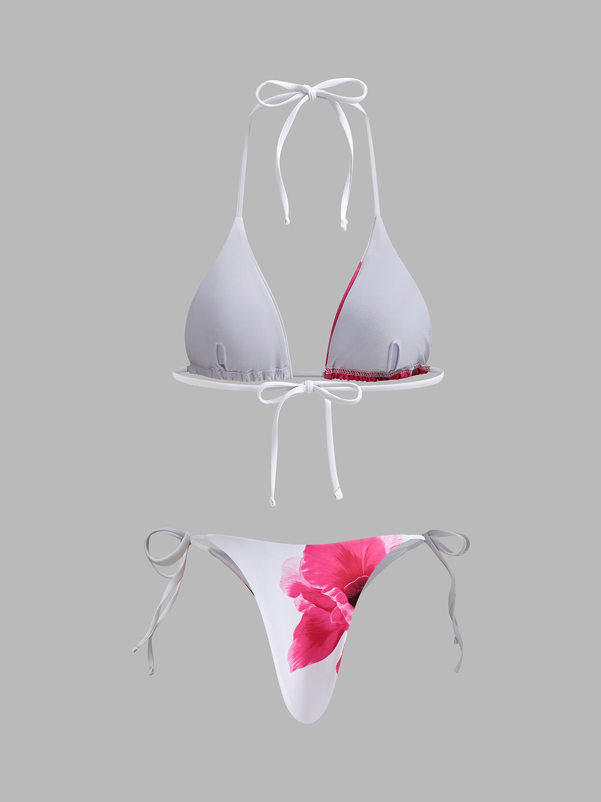 Floral Bikini Set with Semi-Sheer Skirt