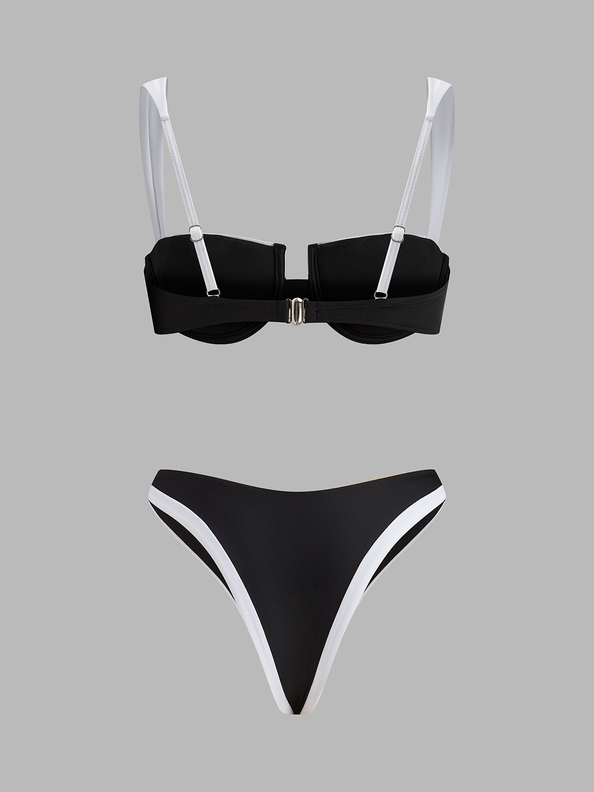 Contrast Cut Bikini Set