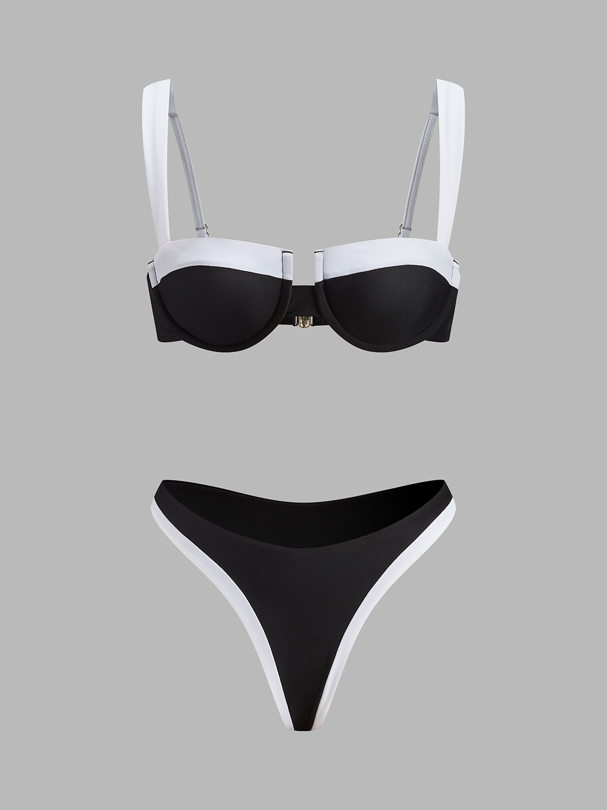 Contrast Cut Bikini Set