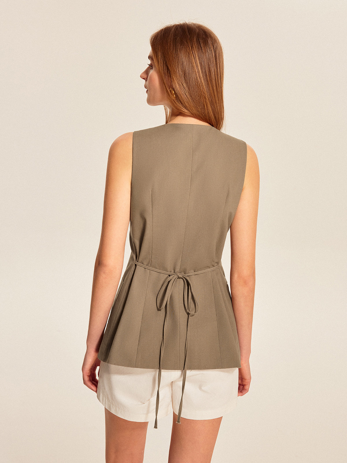 Asymmetrical Button Pocket Detail Vest
