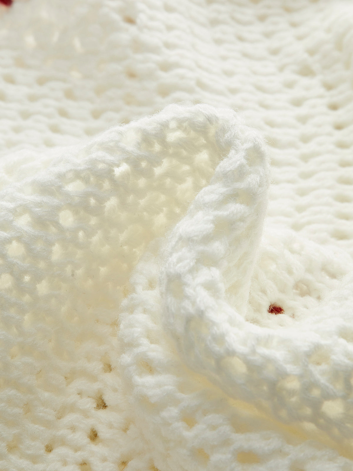 Buttoned Contrast Crochet Vest