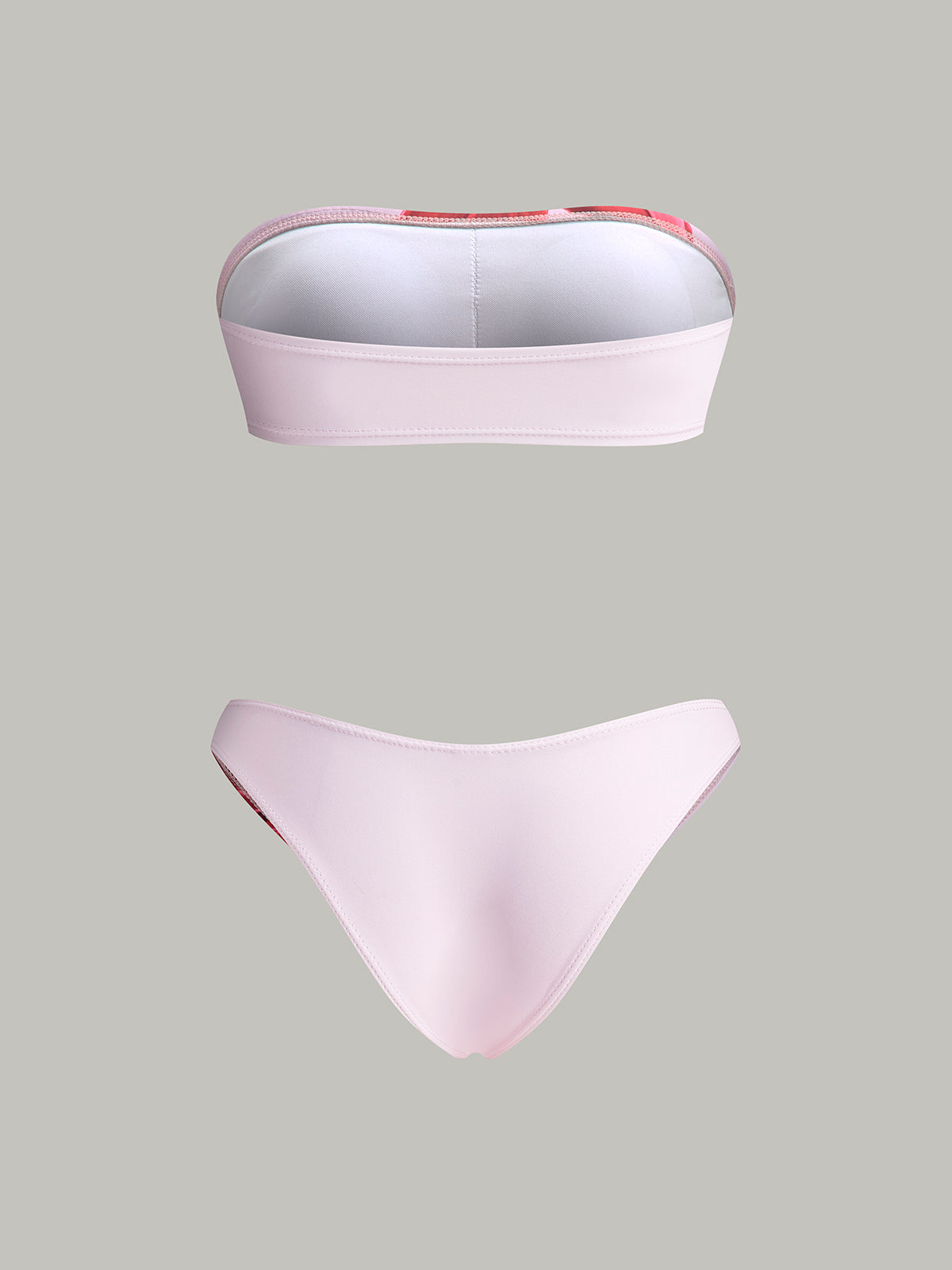 Set aus Bandeau-Bikini und Rock mit Blumenmuster