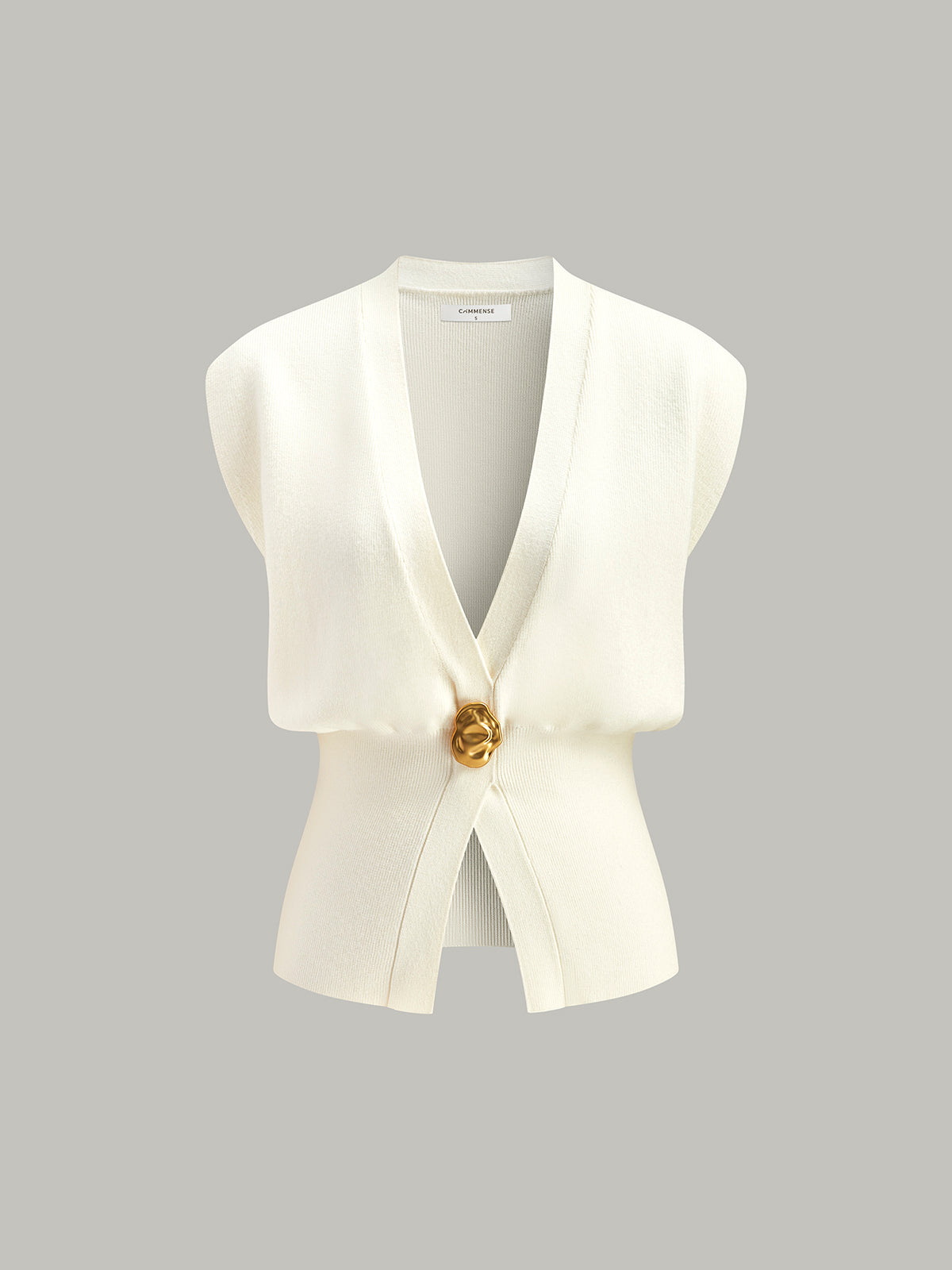 Strickweste mit V-Ausschnitt und Knopfleiste