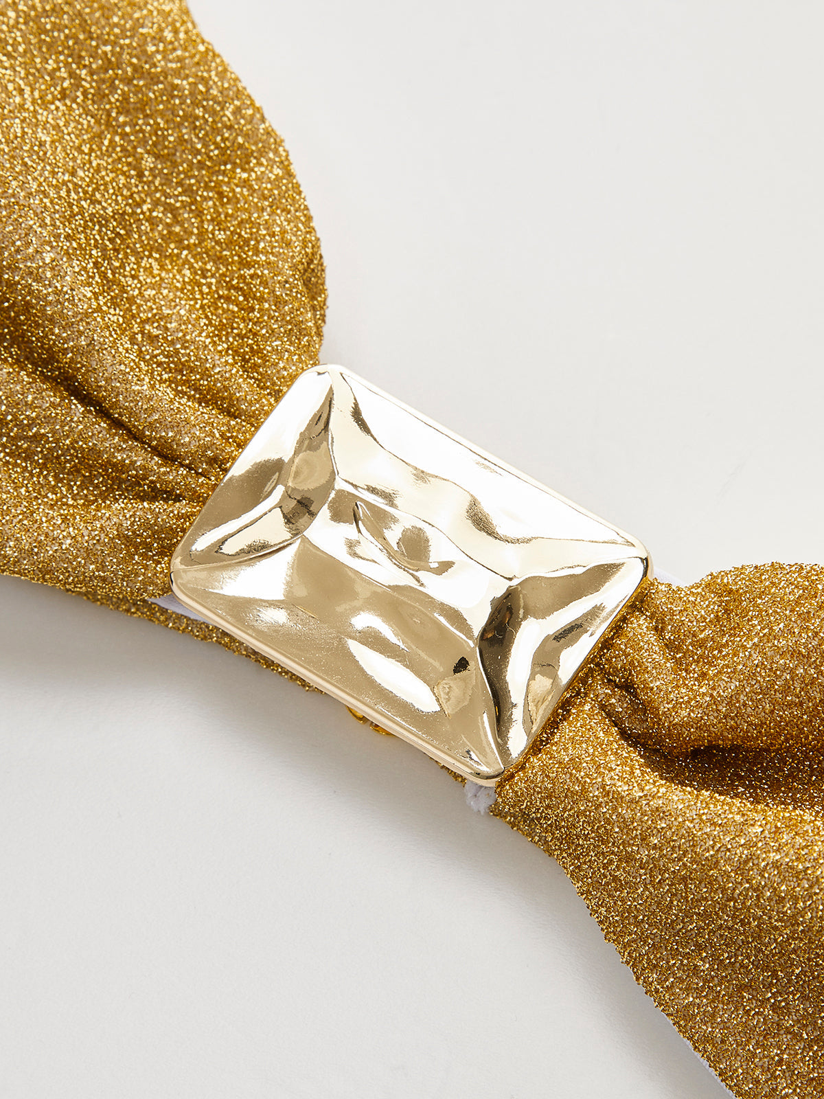 Bandeau Bikini Top with Metallic Bow