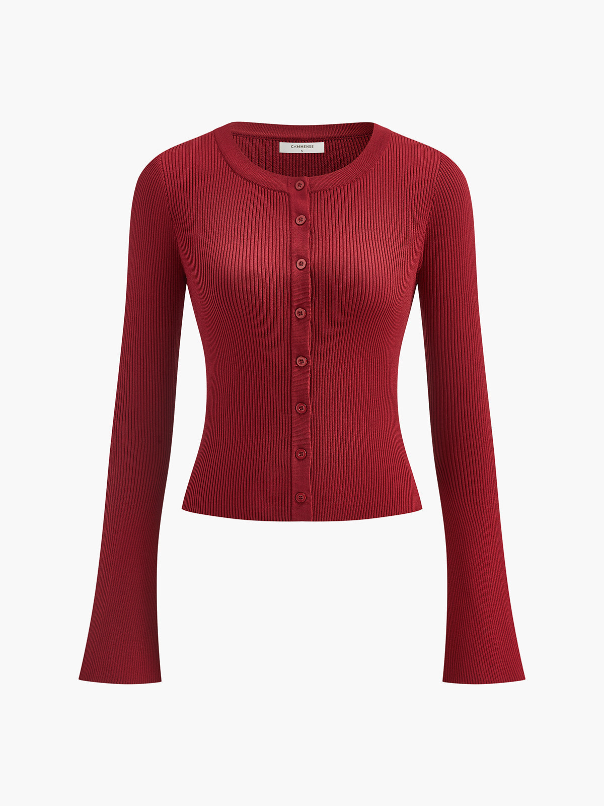 Gerippter, geknöpfter dünner Cardigan