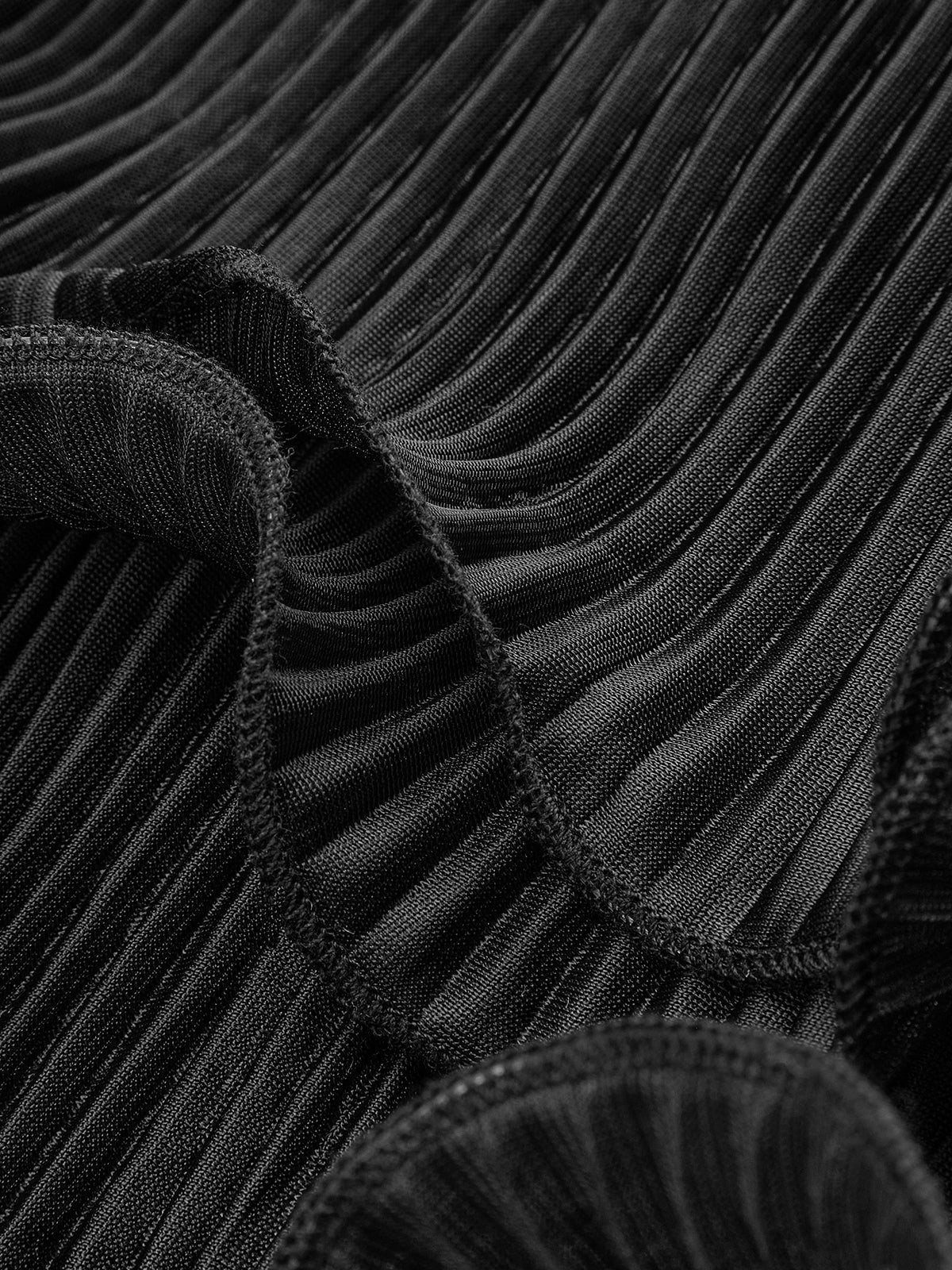 Ruffled Buttoned Pleated Blouse