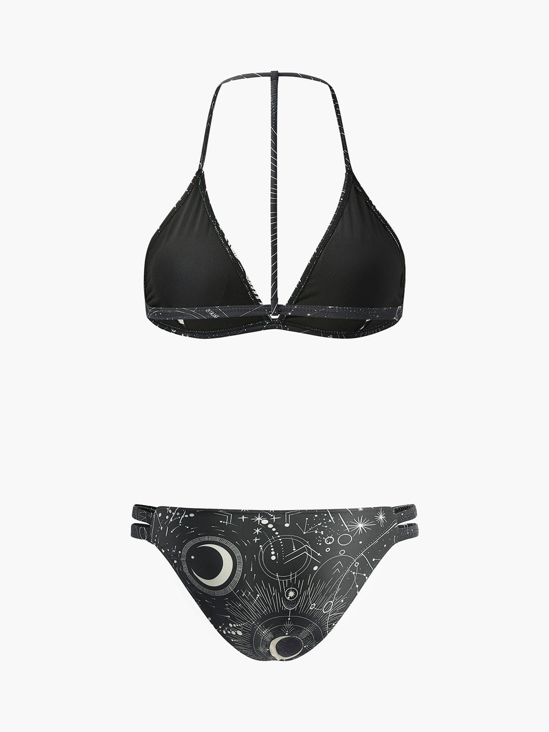 Bikini-Set mit Astrologie-Print und Neckholder