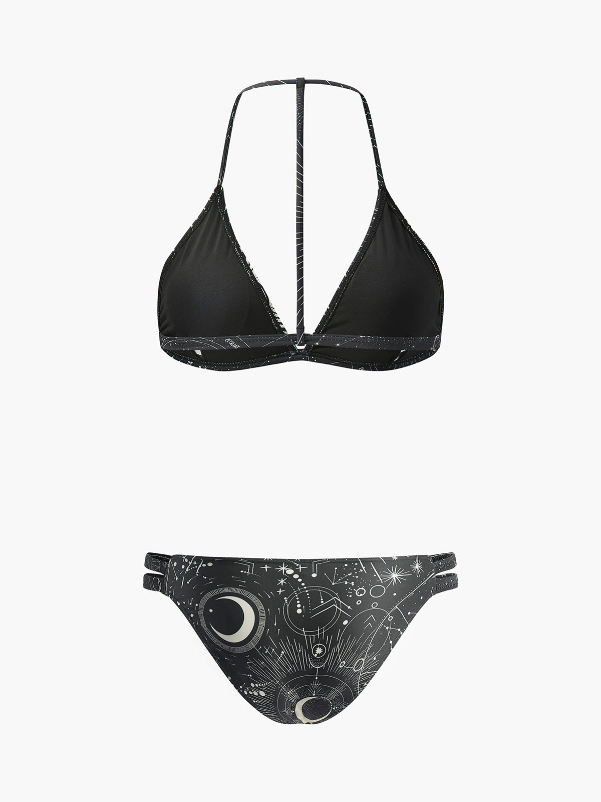 Bikini-Set mit Astrologie-Print und Neckholder