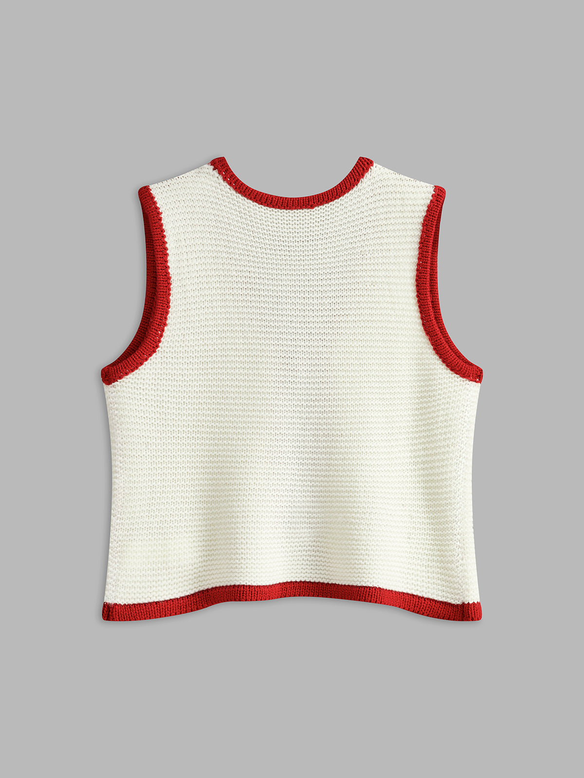 Strickweste mit Farbblockmuster und Knotenmuster