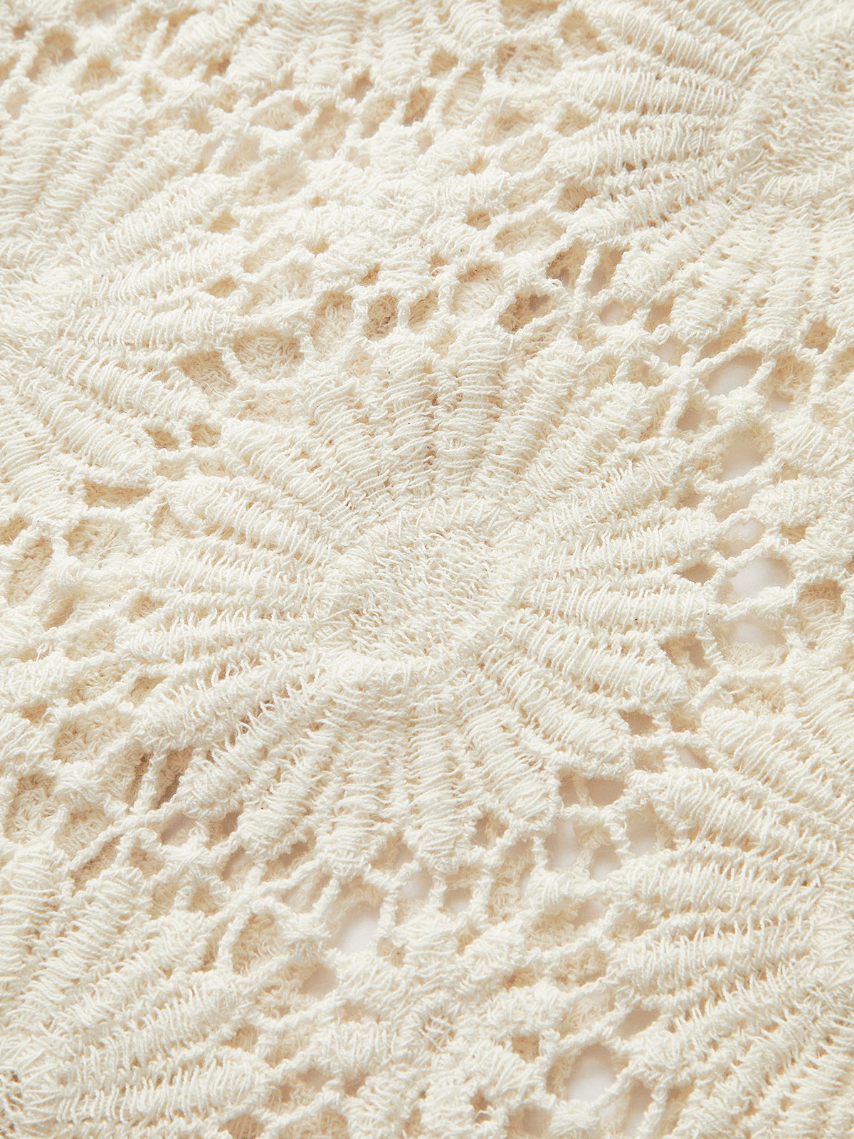 Crocheted Floral Buttoned Front Cardigan