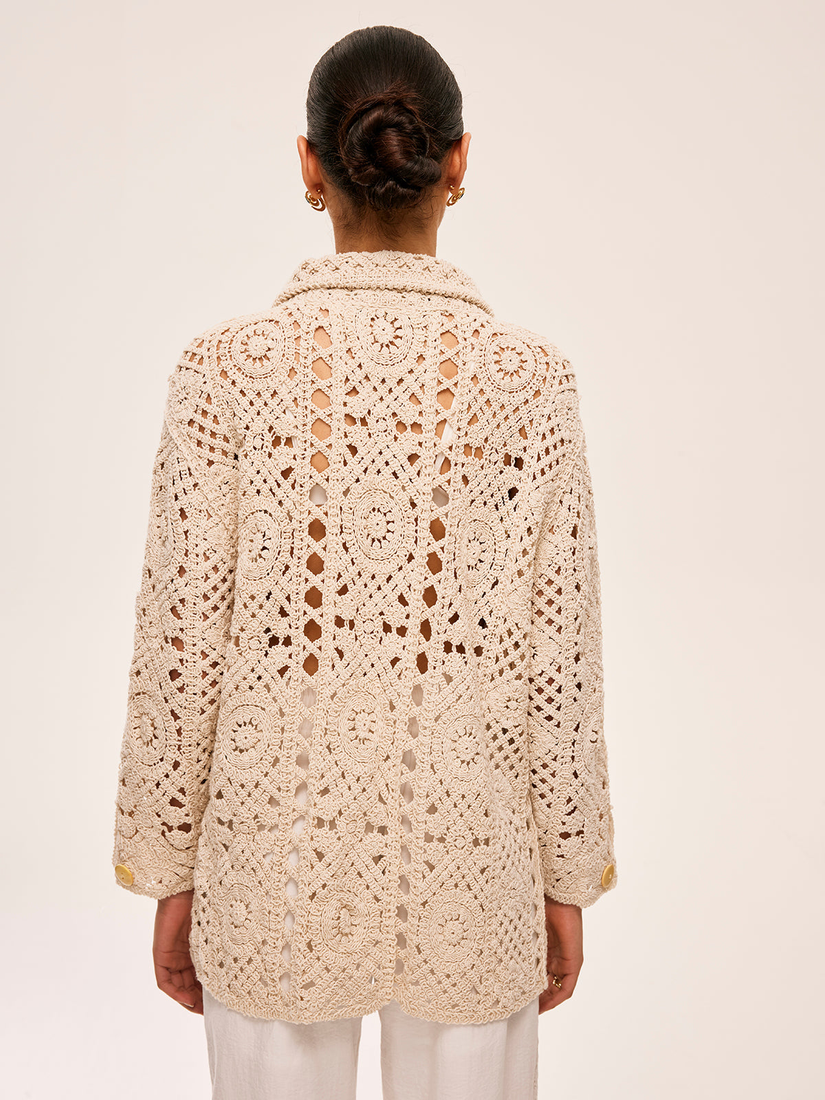 Crochet Cardigan with Button Detail