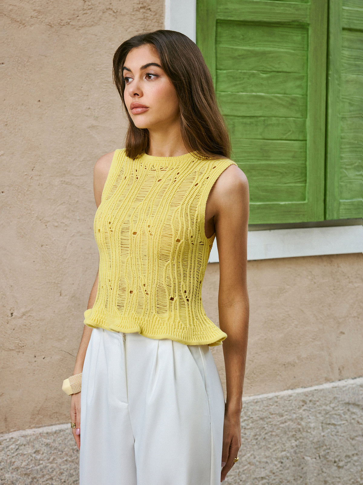 Lettuce-Edged Sweater Vest