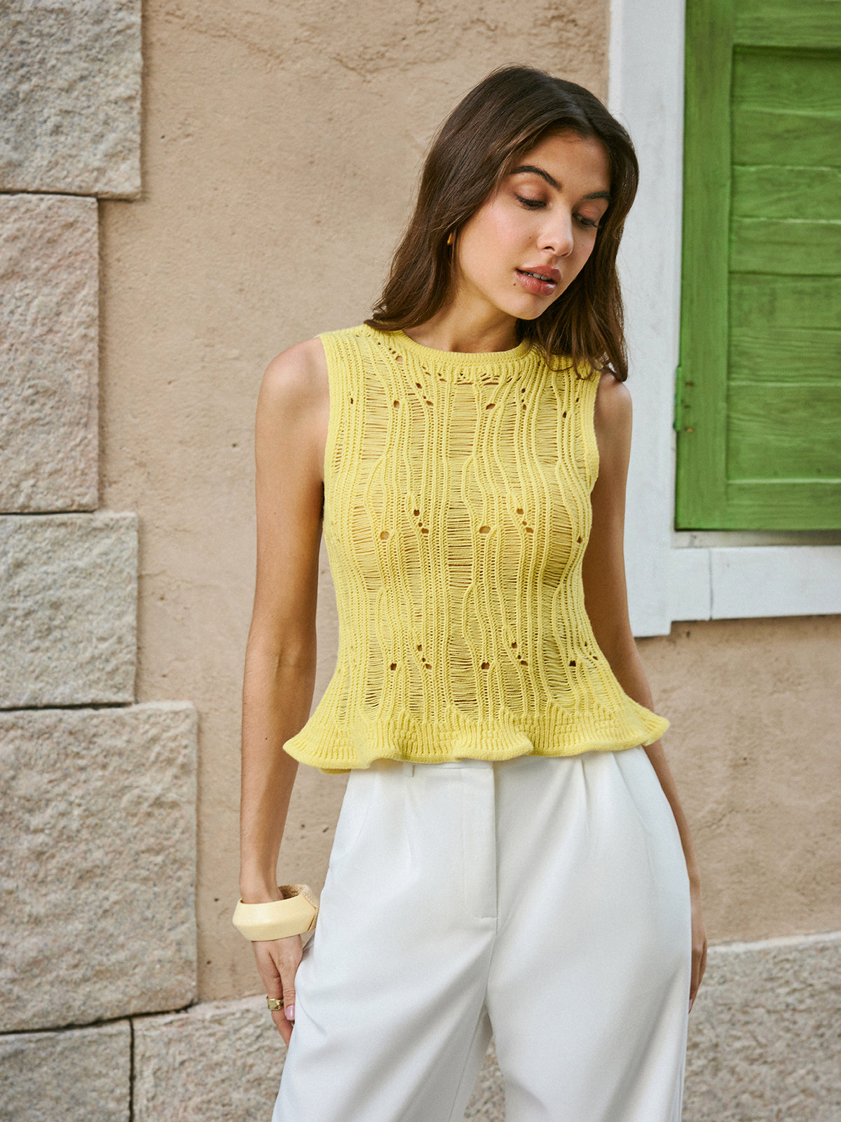Lettuce-Edged Sweater Vest