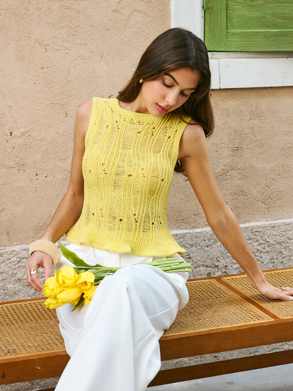 Lettuce-Edged Sweater Vest