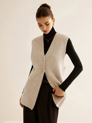 Wool Blend Chest Sweater Vest