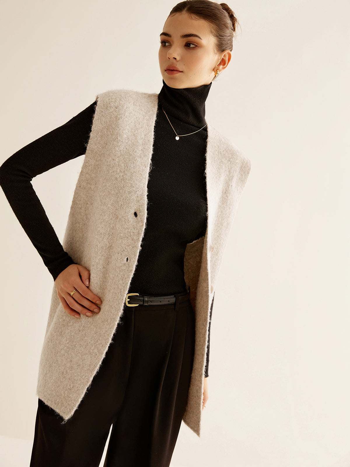 Wool Blend Chest Sweater Vest