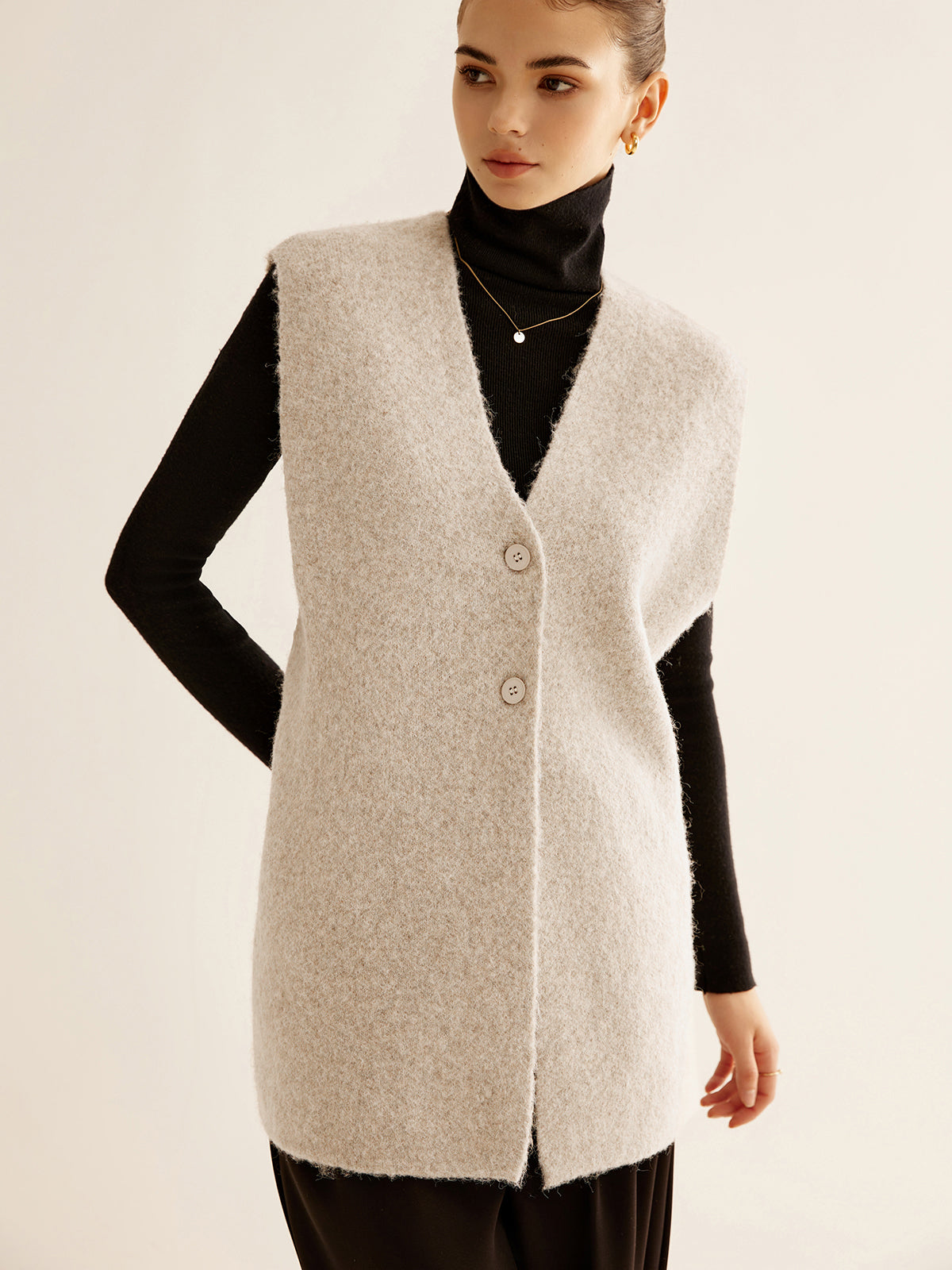 Wool Blend Chest Sweater Vest