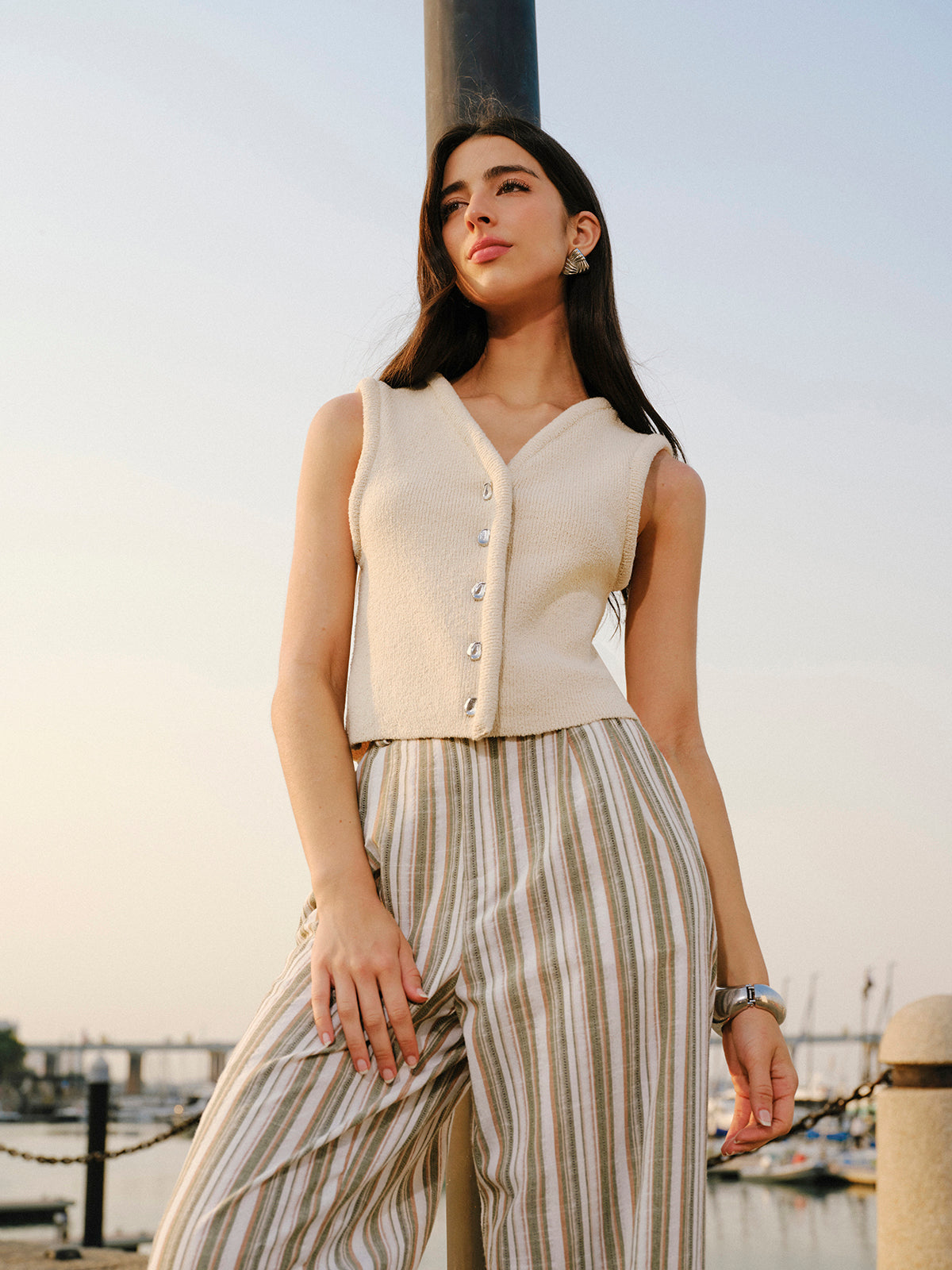 Button-front Sweater Vest