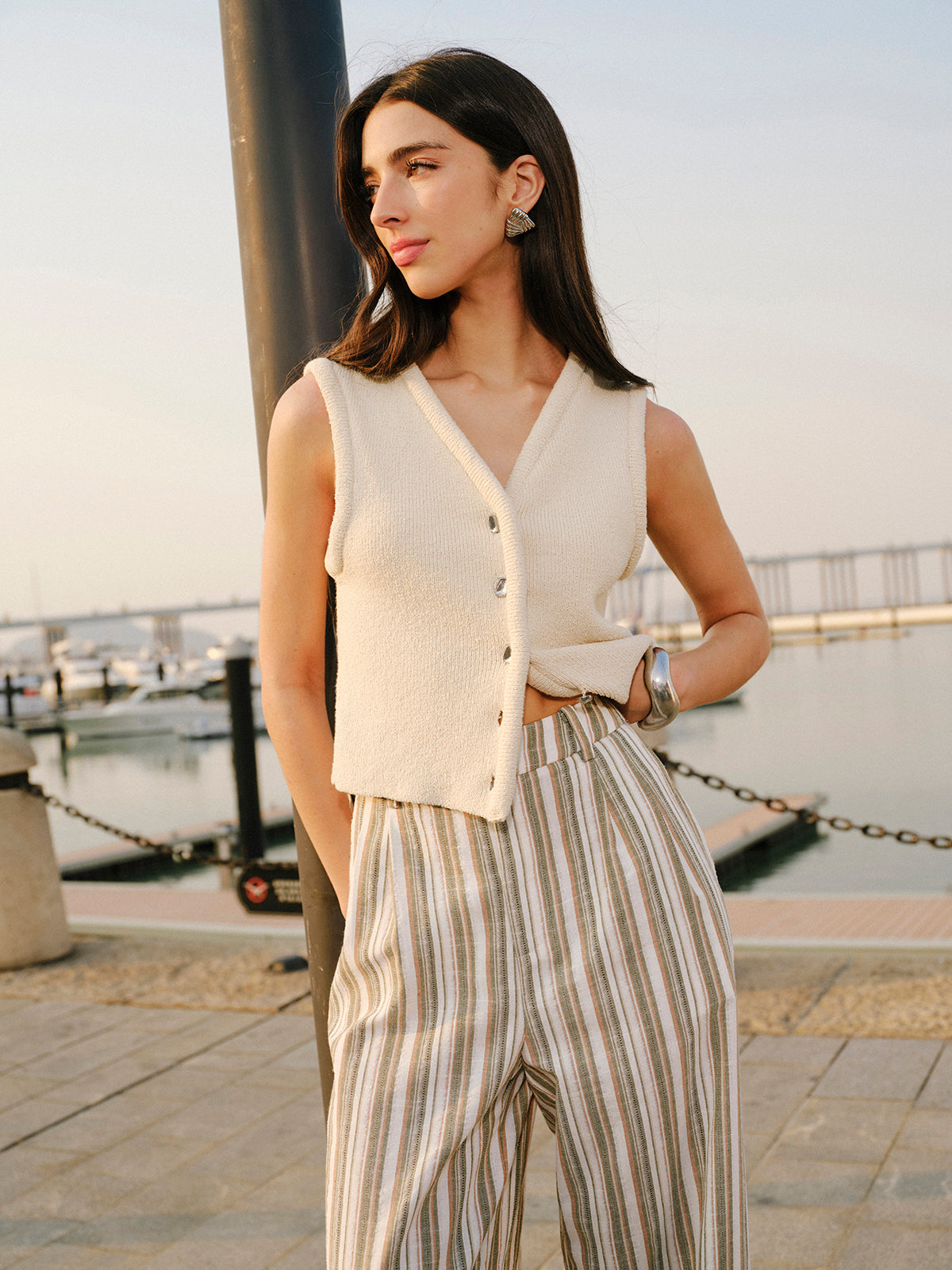 Button-front Sweater Vest