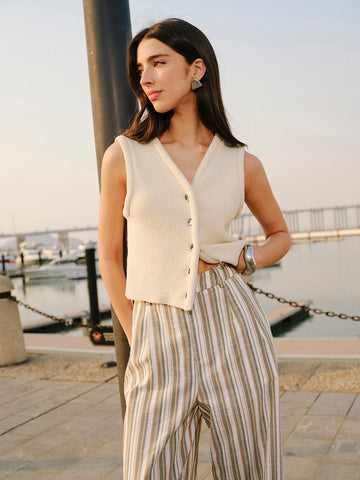 Button-front Sweater Vest