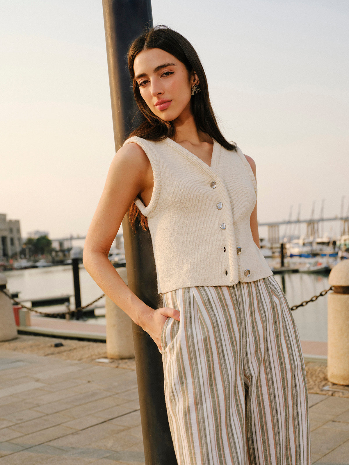 Button-front Sweater Vest