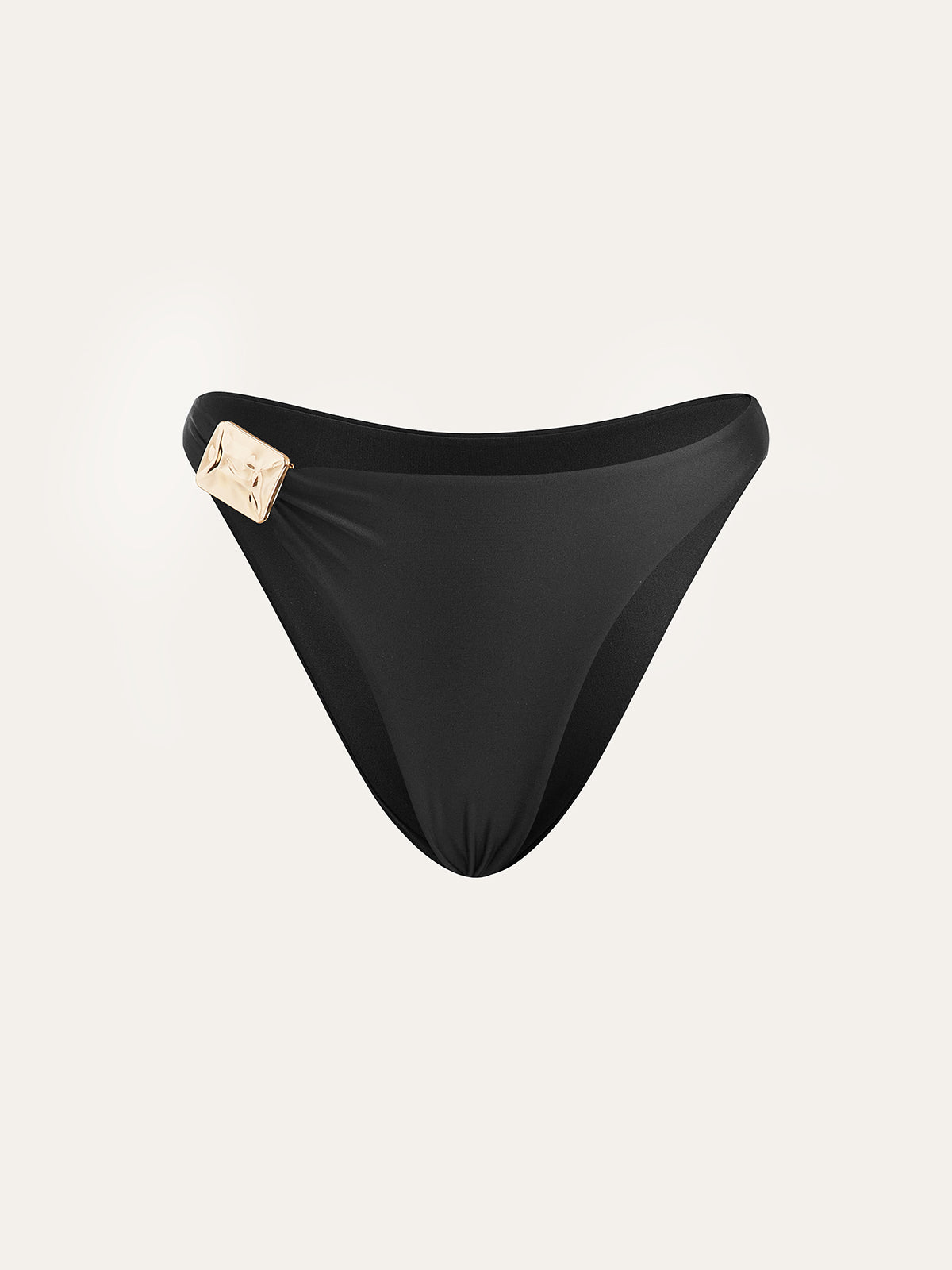 Bikinihose mit goldfarbenen Metallic-Details